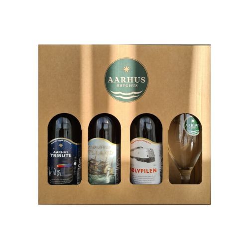 Pap/Aarhus m/4X3 Aarhus og 1 glas