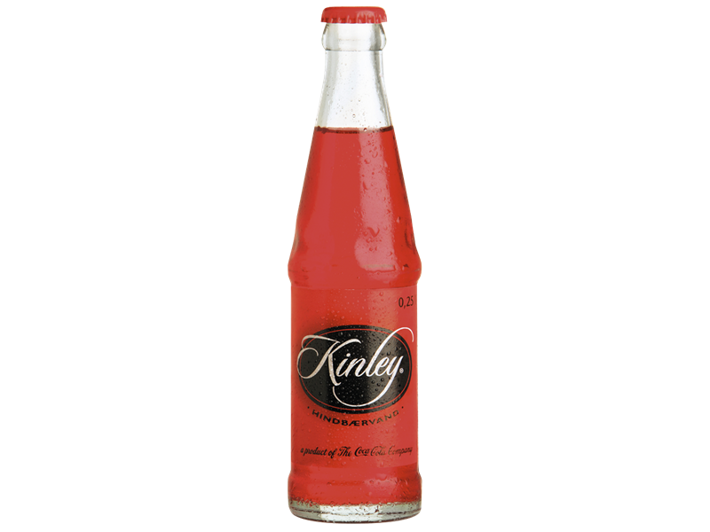 Kinley Hindbærvand 25 cl.Flasker 30 stk.