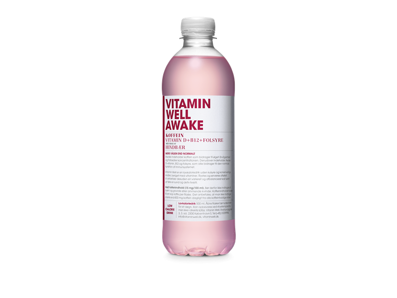 Vitamin Well Awake, hindbær 50 cl./ 12 s