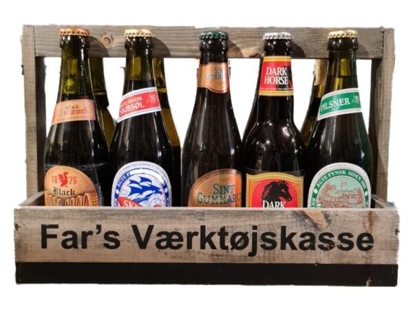 Træ/Fars værktøjskasse m/10x33 cl